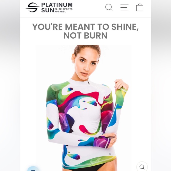 Colorful Long Sleeve Swim Top - Picture 1 of 10